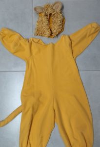 Kids Costumes to Hire - Lion Golden Yellow Onesie with tail - Child